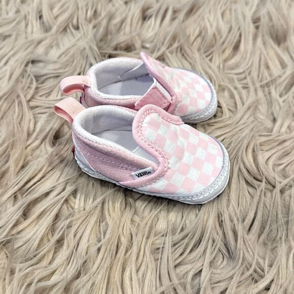Pink baby checkered vans size 1 - Picture 2 of 5